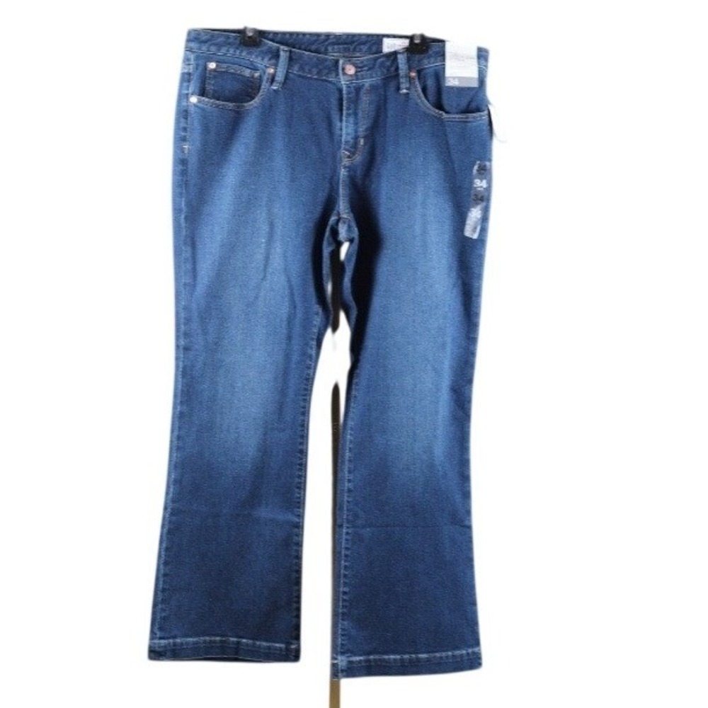 Gap Long & Lean Reissue Low Rise Bootcut Jeans Blue Stretch Denim Womens 34 18R